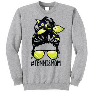 Tennis Ball Mom Tennis Player Bandana Mom Messy Bun Hair Tall Sweatshirt