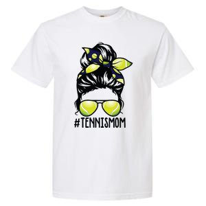 Tennis Ball Mom Tennis Player Bandana Mom Messy Bun Hair Garment-Dyed Heavyweight T-Shirt