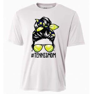 Tennis Ball Mom Tennis Player Bandana Mom Messy Bun Hair Cooling Performance Crew T-Shirt