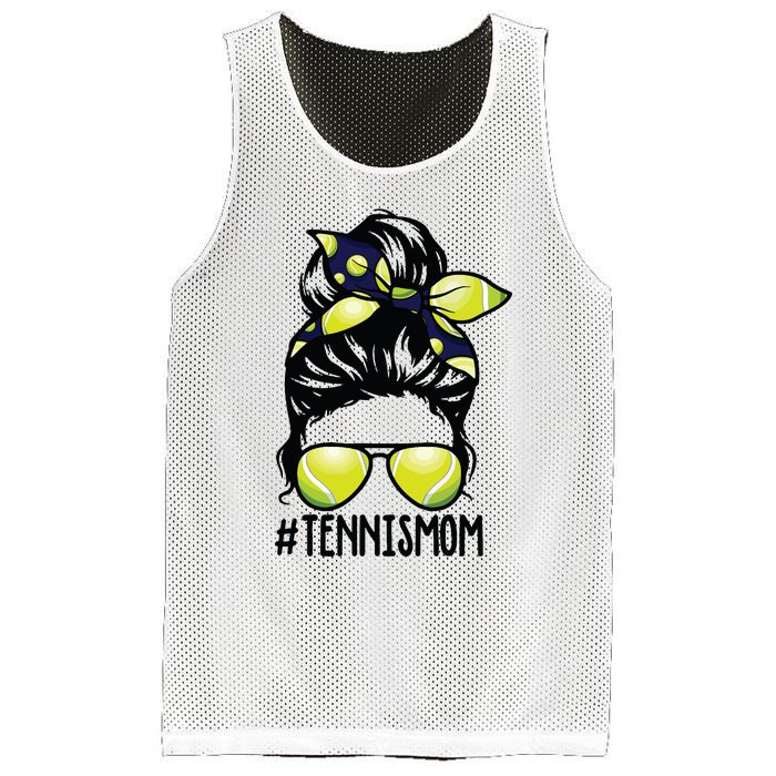 Tennis Ball Mom Tennis Player Bandana Mom Messy Bun Hair Mesh Reversible Basketball Jersey Tank