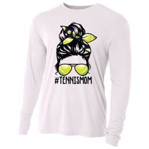 Tennis Ball Mom Tennis Player Bandana Mom Messy Bun Hair Cooling Performance Long Sleeve Crew