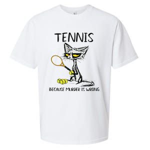 Tennis Because Murder Is Wrong Best For Ideas Cat Lovers Sueded Cloud Jersey T-Shirt