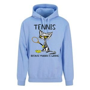 Tennis Because Murder Is Wrong Best For Ideas Cat Lovers Unisex Surf Hoodie