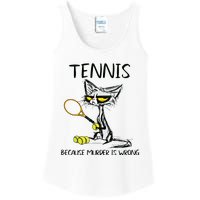 Tennis Because Murder Is Wrong Best For Ideas Cat Lovers Ladies Essential Tank