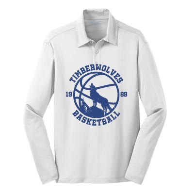 Timberwolves Basketball Minnesota Silk Touch Performance Long Sleeve Polo