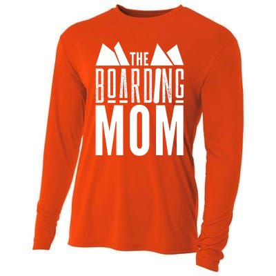 The Boarding Mom Mother Snowboarding Snowboard Snowboarder Gift Cooling Performance Long Sleeve Crew