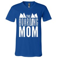 The Boarding Mom Mother Snowboarding Snowboard Snowboarder Gift V-Neck T-Shirt