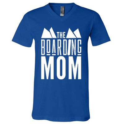 The Boarding Mom Mother Snowboarding Snowboard Snowboarder Gift V-Neck T-Shirt