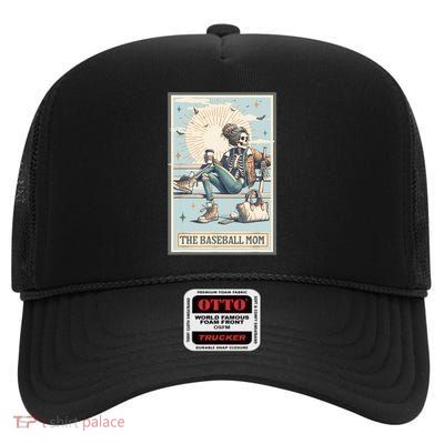The Baseball Mom Skeleton Tarot, Baseball Mama Mother's Day  High Crown Mesh Back Trucker Hat