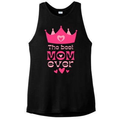 The Best Mom Ever Princess Ladies PosiCharge Tri-Blend Wicking Tank