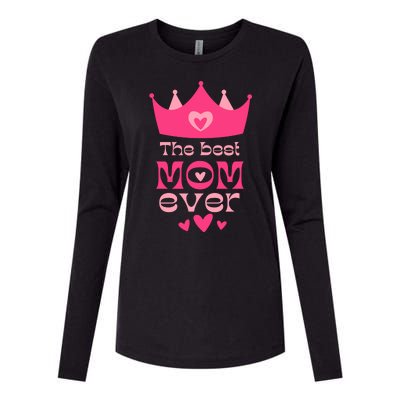 The Best Mom Ever Princess Womens Cotton Relaxed Long Sleeve T-Shirt