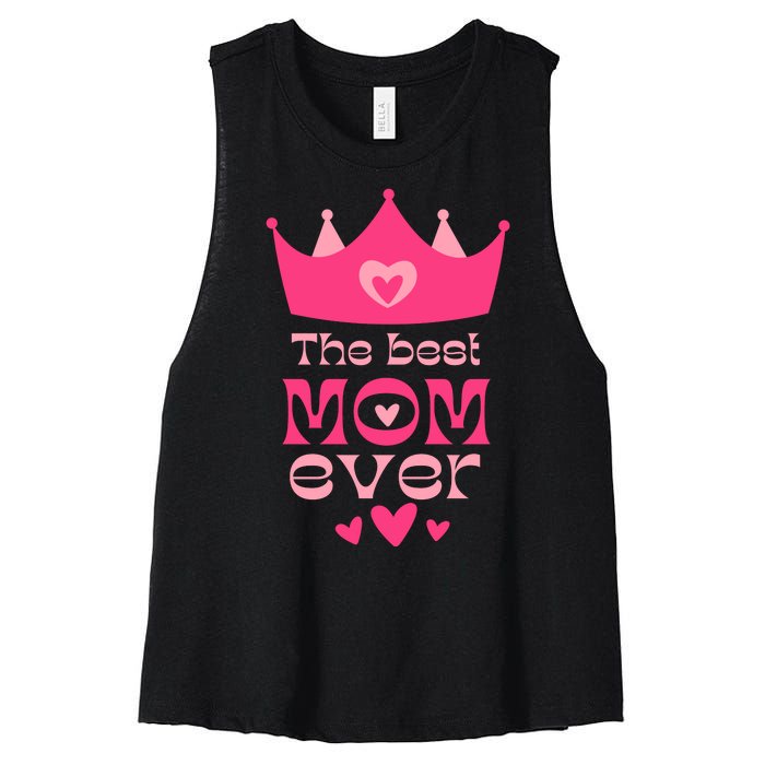 The Best Mom Ever Princess Women's Racerback Cropped Tank