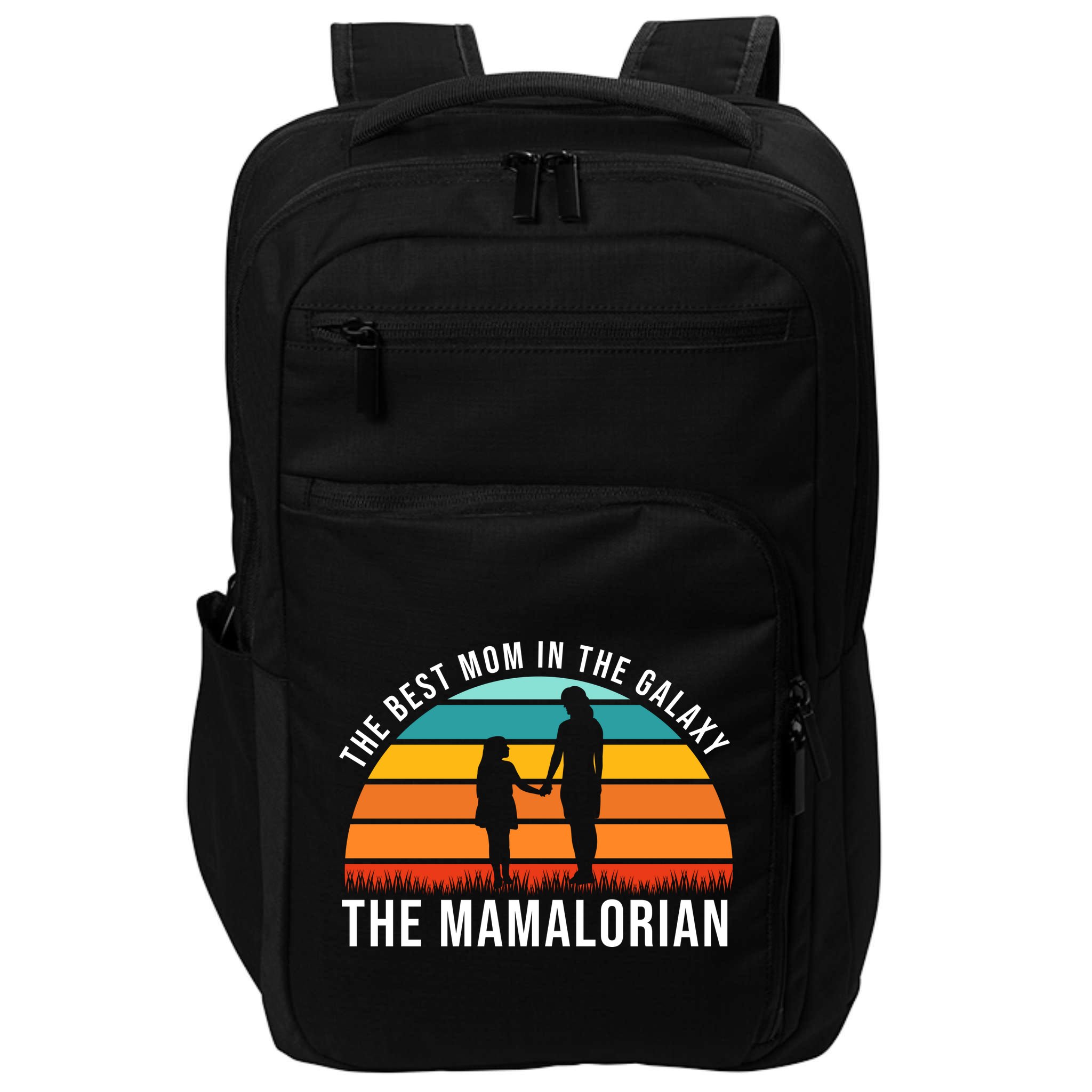 The Best Mom In The Galaxy The Mamalorian Retro Sunset Impact Tech Backpack