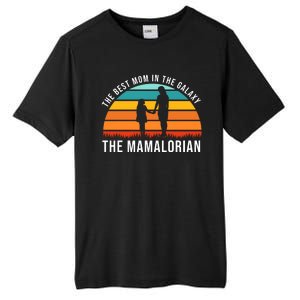 The Best Mom In The Galaxy The Mamalorian Retro Sunset Tall Fusion ChromaSoft Performance T-Shirt