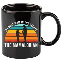 The Best Mom In The Galaxy The Mamalorian Retro Sunset 11oz C Handle Ceramic Mug
