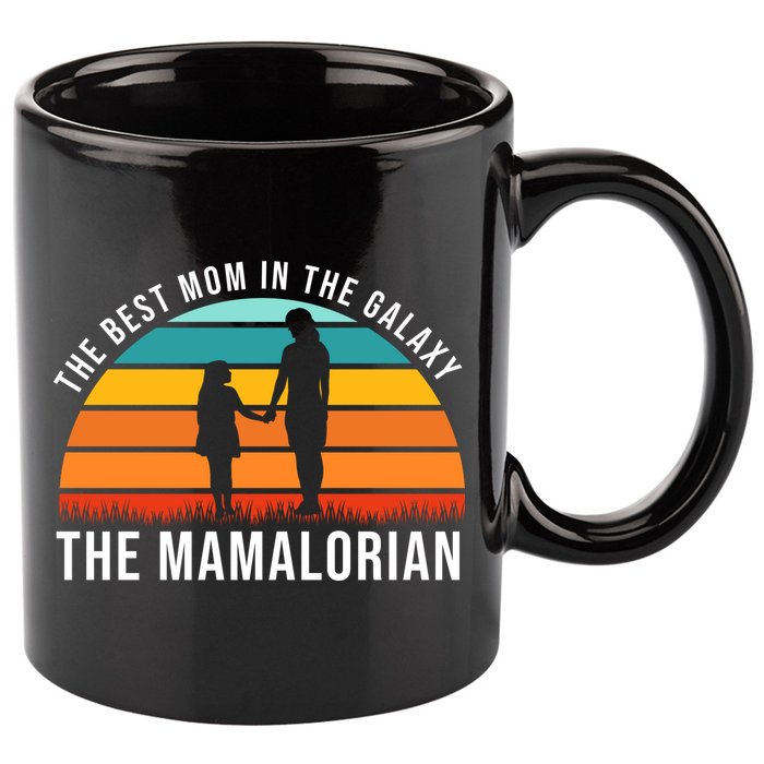 The Best Mom In The Galaxy The Mamalorian Retro Sunset 11oz C Handle Ceramic Mug