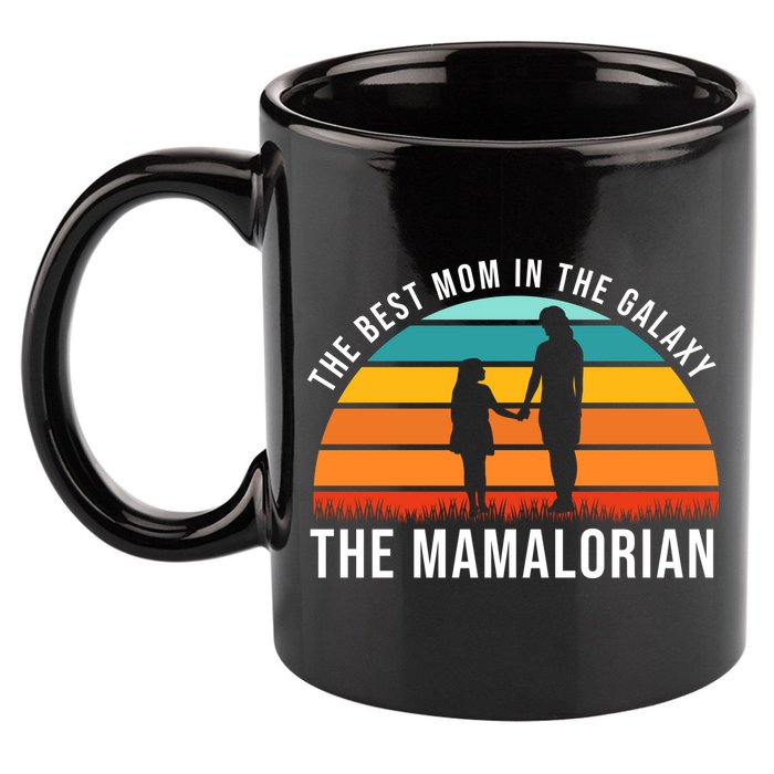 The Best Mom In The Galaxy The Mamalorian Retro Sunset 11oz C Handle Ceramic Mug