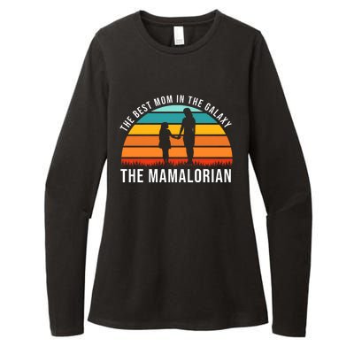 The Best Mom In The Galaxy The Mamalorian Retro Sunset Womens CVC Long Sleeve Shirt