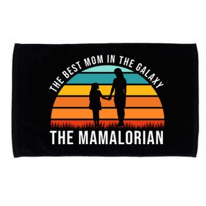 The Best Mom In The Galaxy The Mamalorian Retro Sunset Microfiber Hand Towel