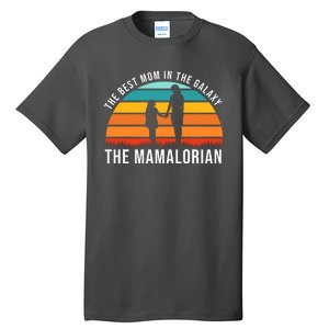 The Best Mom In The Galaxy The Mamalorian Retro Sunset Tall T-Shirt