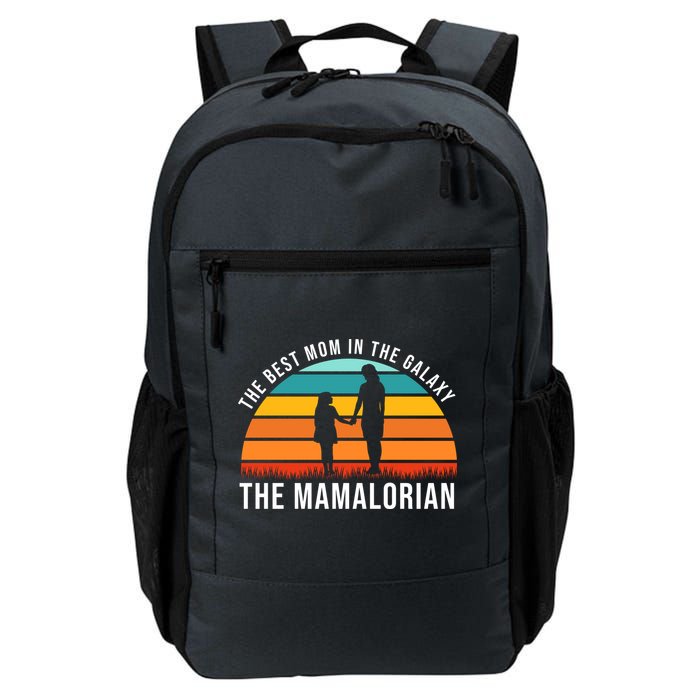 The Best Mom In The Galaxy The Mamalorian Retro Sunset Backpack