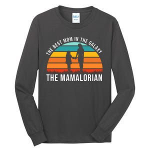 The Best Mom In The Galaxy The Mamalorian Retro Sunset Tall Long Sleeve T-Shirt