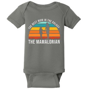 The Best Mom In The Galaxy The Mamalorian Retro Sunset Baby Bodysuit