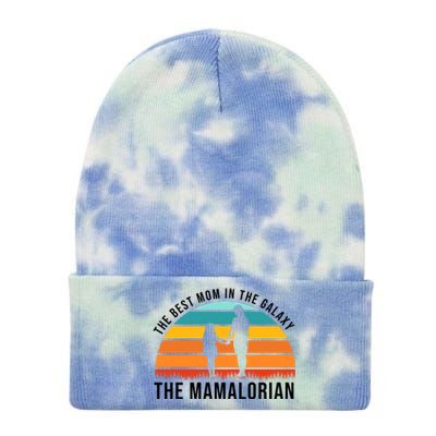 The Best Mom In The Galaxy The Mamalorian Retro Sunset Tie Dye 12in Knit Beanie