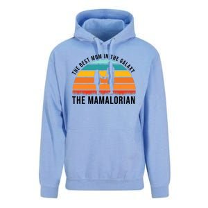 The Best Mom In The Galaxy The Mamalorian Retro Sunset Unisex Surf Hoodie