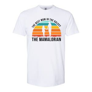 The Best Mom In The Galaxy The Mamalorian Retro Sunset Softstyle CVC T-Shirt