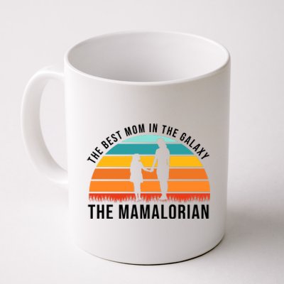 The Best Mom In The Galaxy The Mamalorian Retro Sunset Coffee Mug