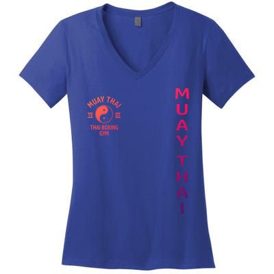 Thai Boxing Muay Thai Cute Gift Women's V-Neck T-Shirt