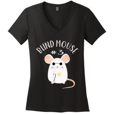 Three Blind Mice Matching Halloween Group Costume Mouse #3 Women's V-Neck T-Shirt
