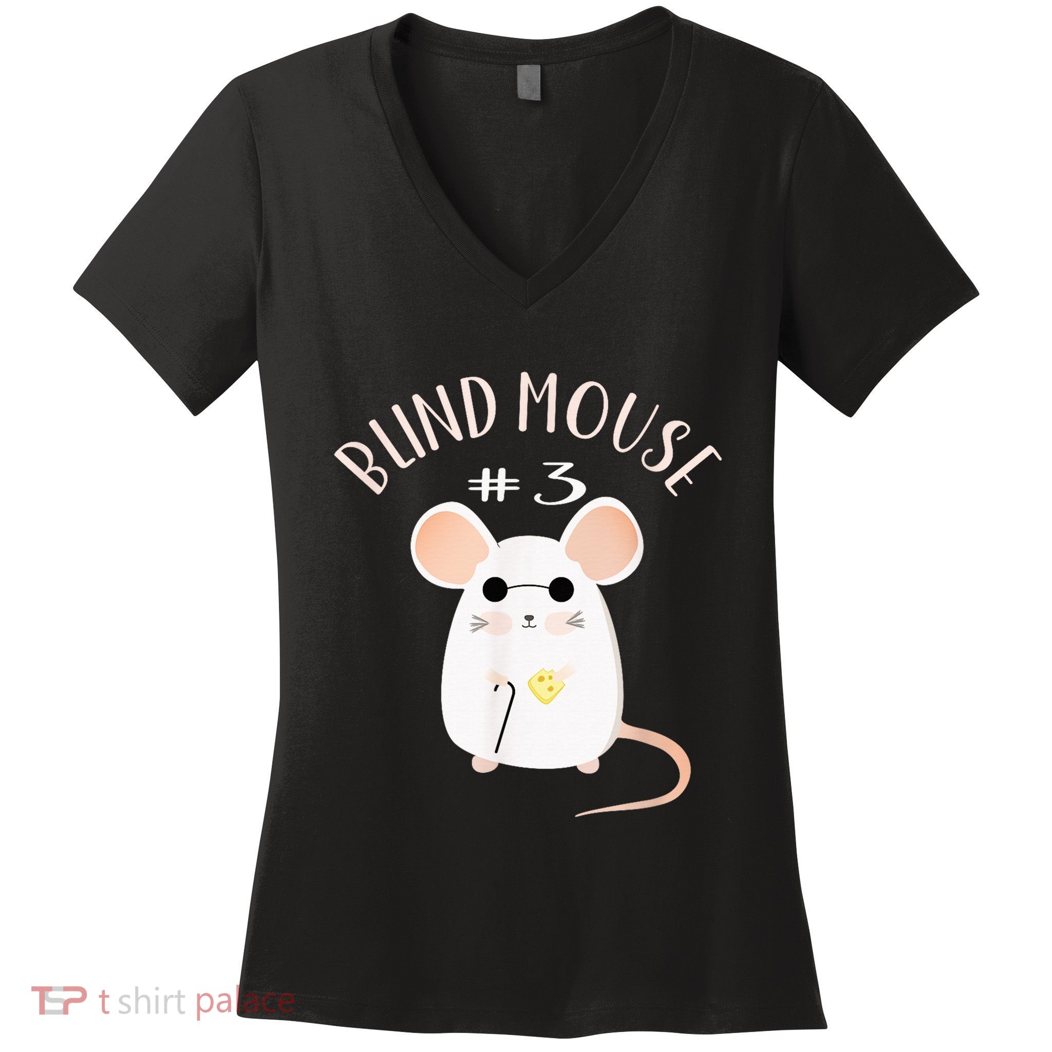 Three Blind Mice Matching Halloween Group Costume Mouse #3 Women's V-Neck T-Shirt