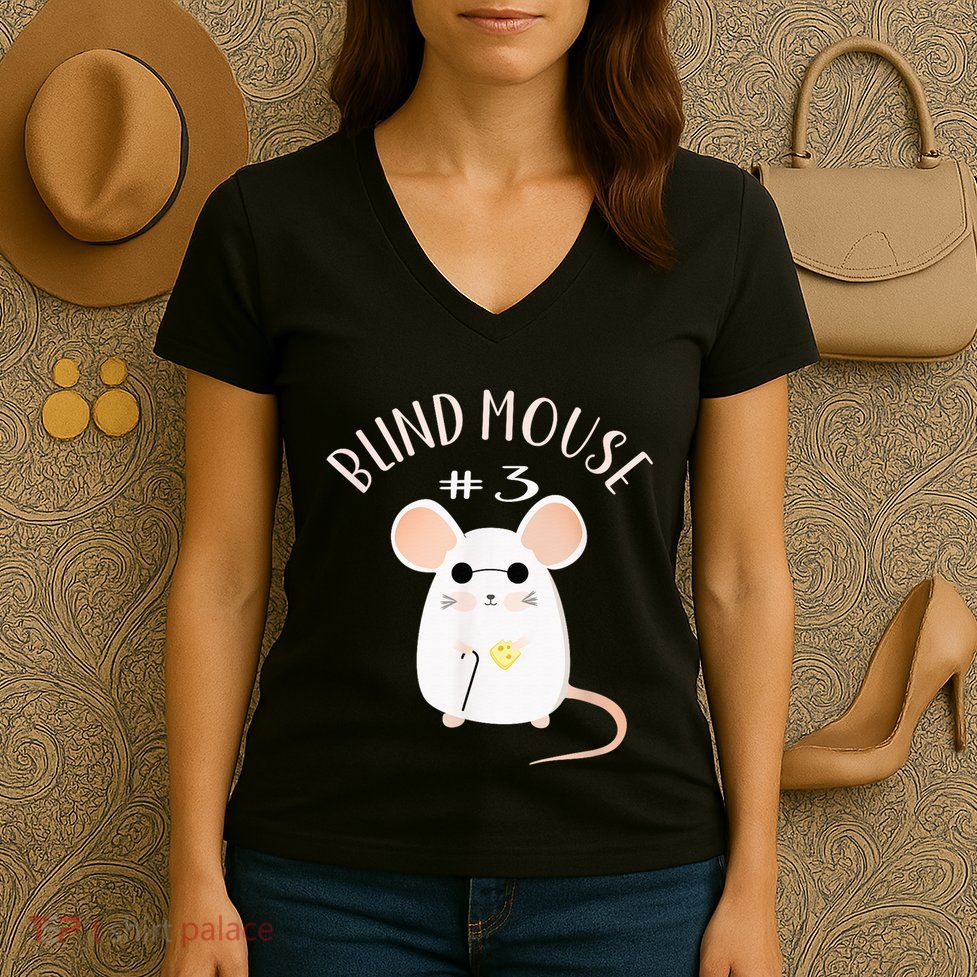 Three Blind Mice Matching Halloween Group Costume Mouse #3 Women's V-Neck T-Shirt