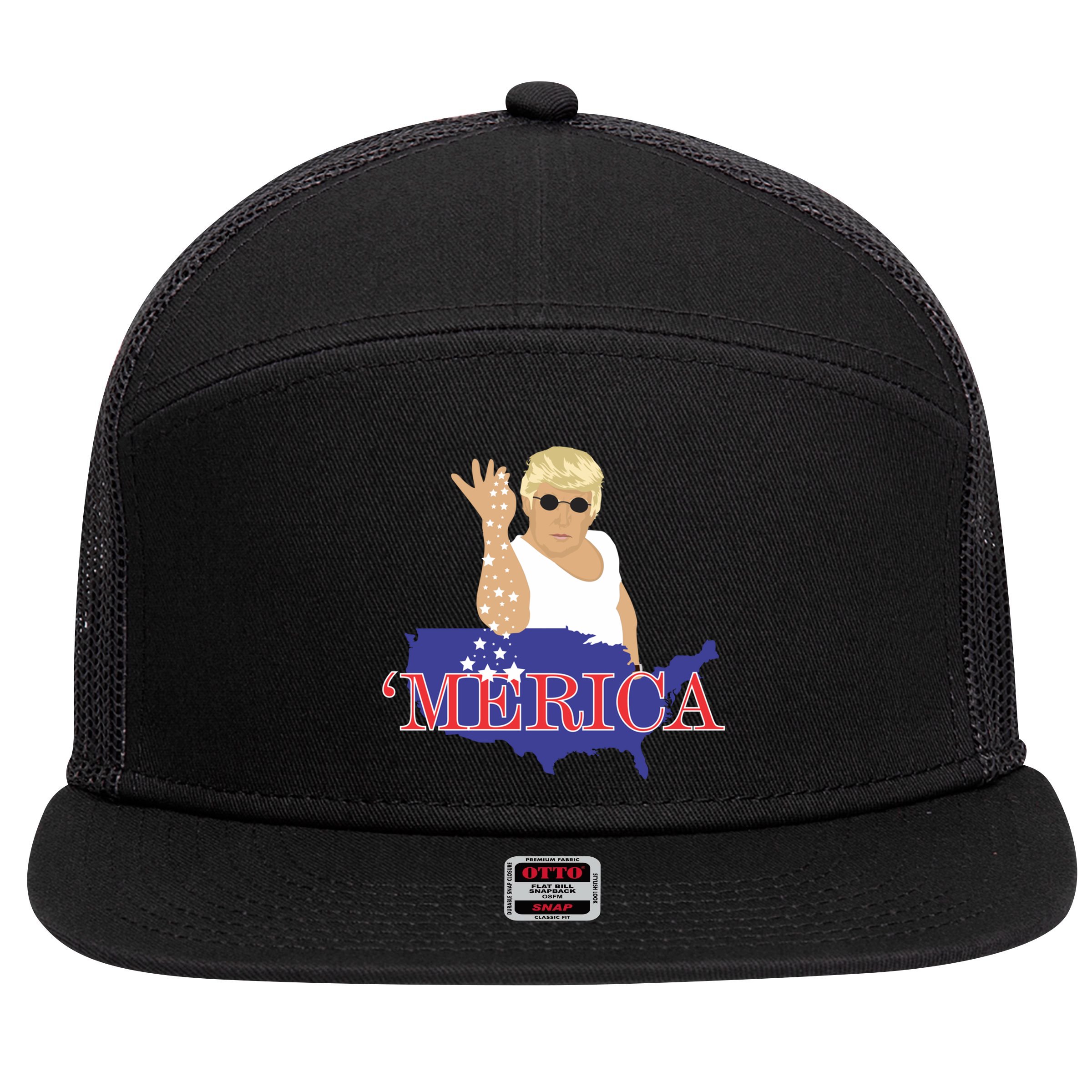 Trump Bae Merica Gift 7 Panel Mesh Trucker Snapback Hat