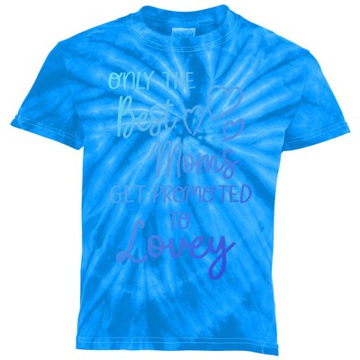 The Best Moms Get Promoted To Lovey For Special Grandma Gift Kids Tie-Dye T-Shirt