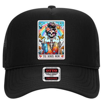 The Bonus Mom Tarot Card Mothers Day Stepmom Skeleton Witchy High Crown Mesh Back Trucker Hat