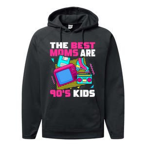 The Best Moms Are 90s Aesthetic funny Mother's Day Performance Fleece Hoodie