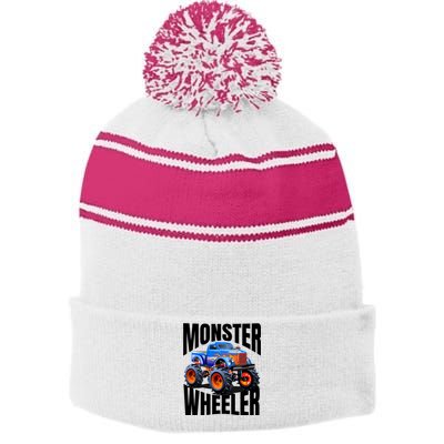 The Best Monster Trucks Rule Funny Gift On The Planet Cool Gift Stripe Pom Pom Beanie