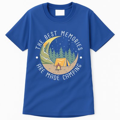 The Best Memories Are Made Camping Vintage Mountain Forests Great Gift Tall T-Shirt