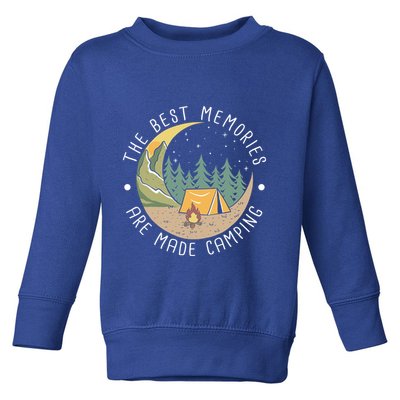 The Best Memories Are Made Camping Vintage Mountain Forests Great Gift Toddler Sweatshirt