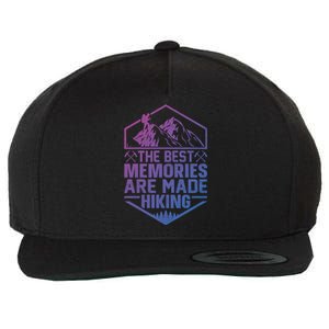 The Best Memories Are Made Hiking Mountains Hiker Hiking Gift Wool Snapback Cap