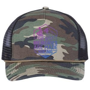 The Best Memories Are Made Hiking Mountains Hiker Hiking Gift Retro Rope Trucker Hat Cap