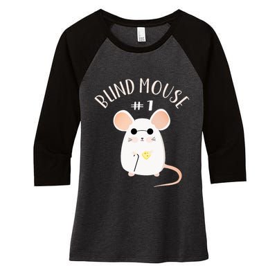 Three Blind Mice Matching Halloween Group Costume Mouse Women's Tri-Blend 3/4-Sleeve Raglan Shirt