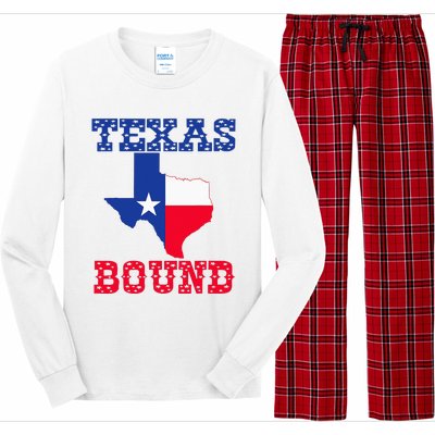 Texas Bound moving to texas texas bound with texas map Long Sleeve Pajama Set