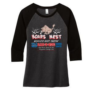 The Boars Nest Best BBQue Women's Tri-Blend 3/4-Sleeve Raglan Shirt