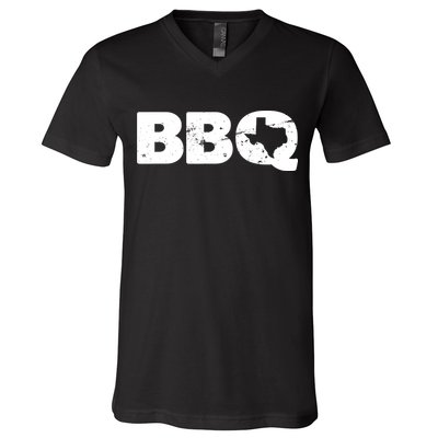 Texas BBQ novelty Texas Barbecue and Map vintage BBQ V-Neck T-Shirt