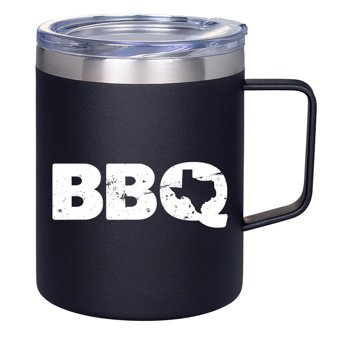 Texas BBQ novelty Texas Barbecue and Map vintage BBQ 12oz Stainless Steel Coffee Mug