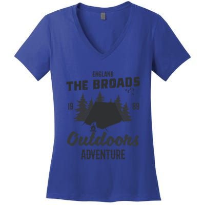 The Broads National Park 1989 Uk Parks Adventure Oiutdoors Gift Women's V-Neck T-Shirt